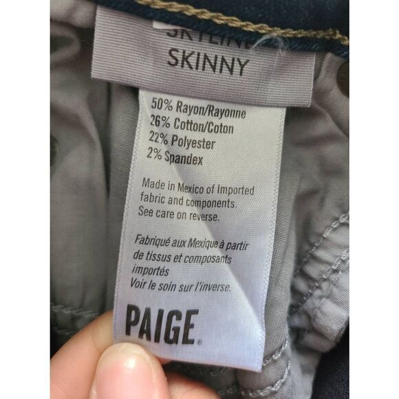 Paige Skyline Skinny Jeans Women's Size 25 Blue Denim Regular Fit Cotton Blend - Picture 4 of 6